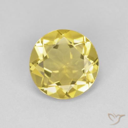 1.48ct Natural Amarillo claro medio Berilo, Redondo, VVS