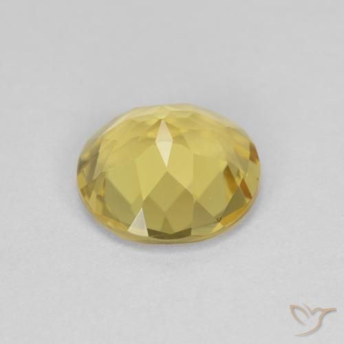 Berilo Amarillo claro medio natural de 1.48 ct, Redondo, VVS