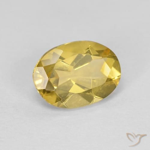 Berilo Amarillo medio natural de 1.58 ct, Ovalada, VVS
