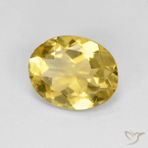 Berilo Amarillo medio natural de 2.87 ct, Ovalada, VVS-VS