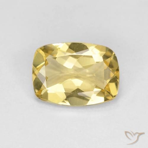 1.34ct Natural Amarillo toscana Berilo, Forma Cojín, VVS
