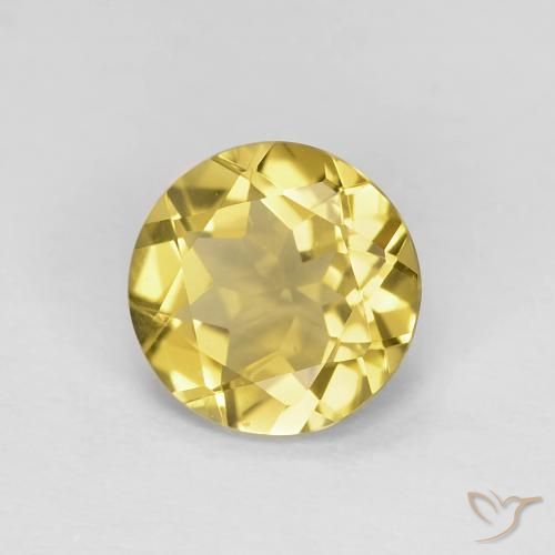 Berilo Amarillo-dorado claro natural de 1.09 ct, Redondo, VVS-VS