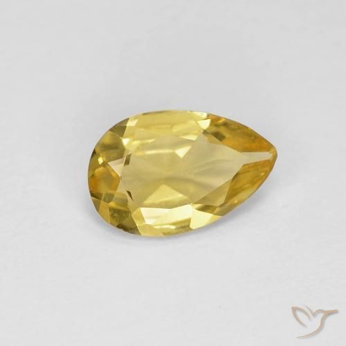 Berilo Amarillo-dorado claro natural de 0.85 ct, En forma de pera, VVS-VS