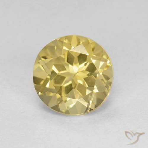 1.48ct Natural Amarillo claro Berilo, Redondo, VVS-VS