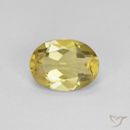 1.58ct Natural Amarillo medio Berilo, Ovalada, VVS