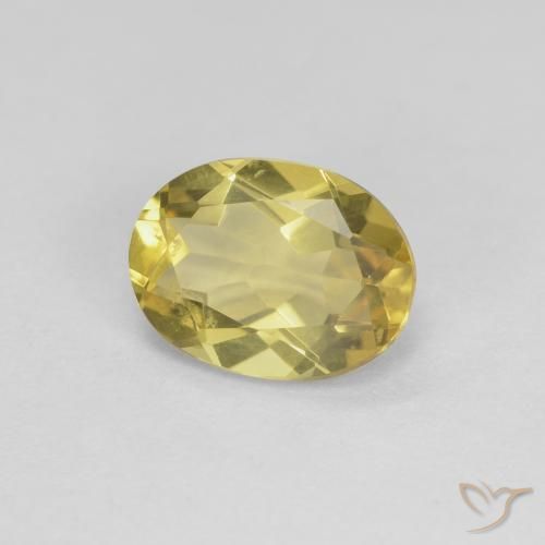 Berilo Amarillo medio natural de 1.58 ct, Ovalada, VVS