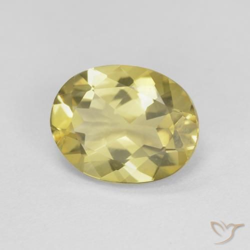 Berilo Amarillo amarronado natural de 2.04 ct, Ovalada, VVS
