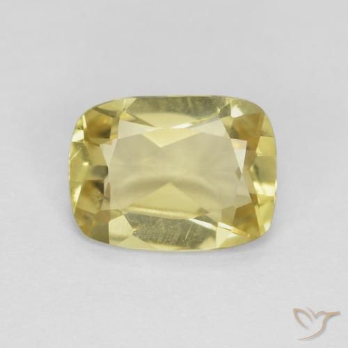 1.10ct Natural Amarillo terroso Berilo, Forma Cojín, VS