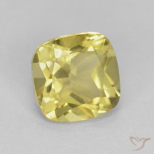 Berilo Amarillo medio natural de 0.88 ct, Forma Cojín, VVS