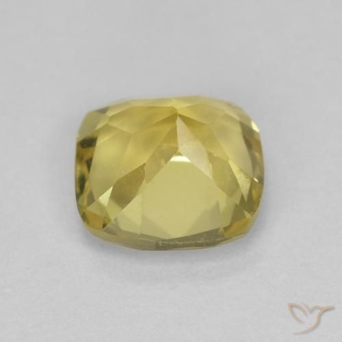 Berilo Amarillo medio natural de 0.88 ct, Forma Cojín, VVS