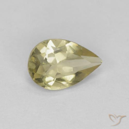 Berilo Amarillo medio natural de 0.48 ct, En forma de pera, VS