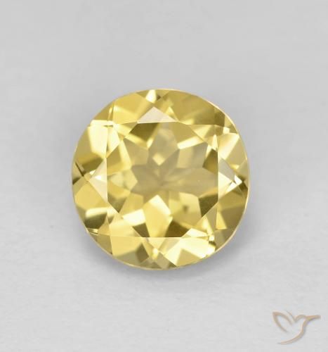 1.92ct Natural Amarillo dijón muy claro Berilo, Redondo, VVS