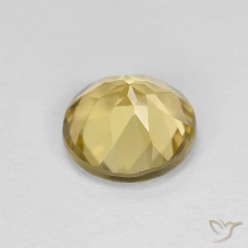 Berilo Amarillo dijón muy claro natural de 1.92 ct, Redondo, VVS