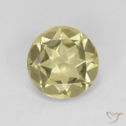 1.70ct Natural Amarillo medio Berilo, Redondo, VVS