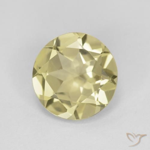 Berilo Amarillo medio natural de 1.70 ct, Redondo, VVS