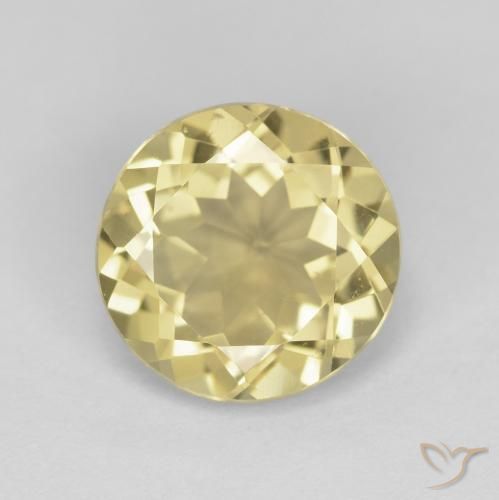 2.37ct Natural Amarillo dijón muy claro Berilo, Redondo, VVS