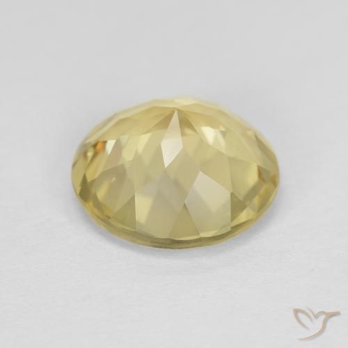 Berilo Amarillo dijón muy claro natural de 2.37 ct, Redondo, VVS