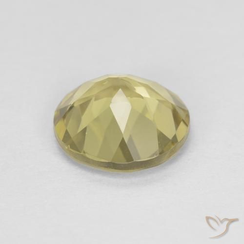 Berilo Amarillo medio natural de 1.19 ct, Redondo, VVS