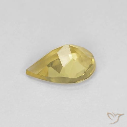 Berilo Amarillo dijón natural de 0.52 ct, En forma de pera, VS