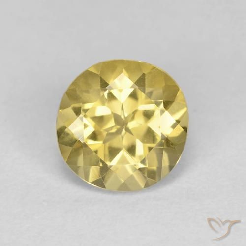 1.31ct Natural Amarillo-dorado claro Berilo, Redondo, VVS