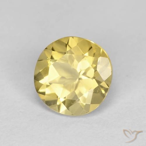 Berilo Amarillo-dorado claro natural de 1.31 ct, Redondo, VVS