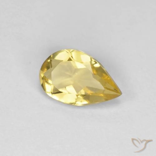 Berilo Dorado claro natural de 0.69 ct, En forma de pera, VVS