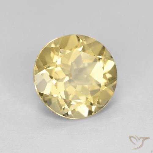 Berilo Dorado claro natural de 1.93 ct, Redondo, VVS