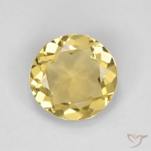 2.35ct Natural Amarillo-dorado claro Berilo, Redondo, VVS