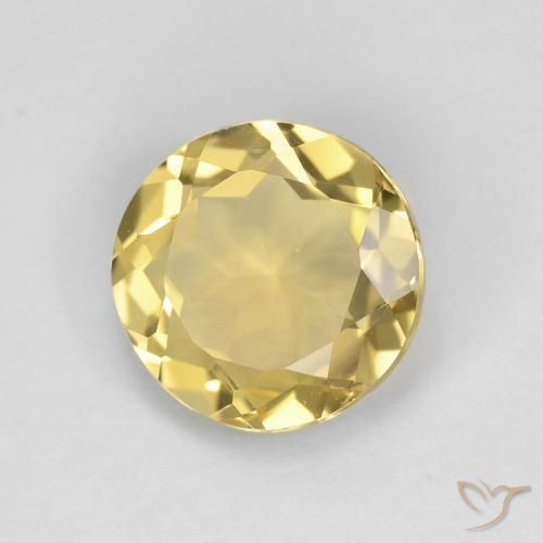 Berilo Amarillo-dorado claro natural de 2.35 ct, Redondo, VVS