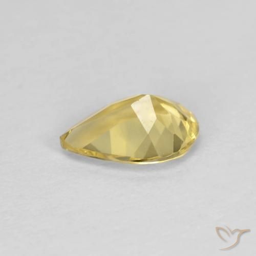 Berilo Dorado claro natural de 0.81 ct, En forma de pera, VVS