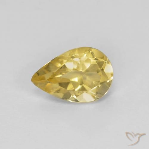 Berilo Amarillo cálido natural de 0.60 ct, En forma de pera, VS