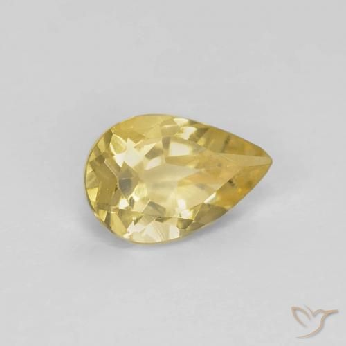Berilo Amarillo cálido natural de 0.60 ct, En forma de pera, VS