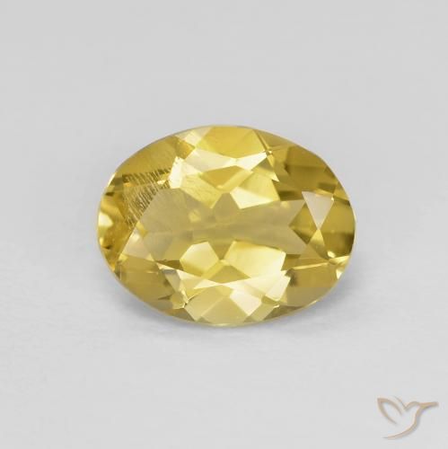 1.54ct Natural Amarillo terroso Berilo, Ovalada, VS