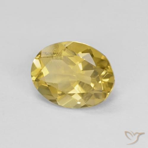 Berilo Amarillo terroso natural de 1.54 ct, Ovalada, VS