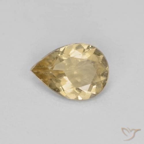 Berilo Dorado natural de 0.54 ct, En forma de pera, VS