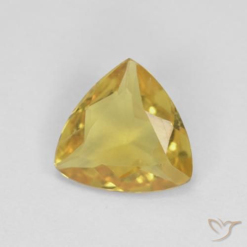 Berilo Amarillo real natural de 0.85 ct, Trillón, VVS-VS