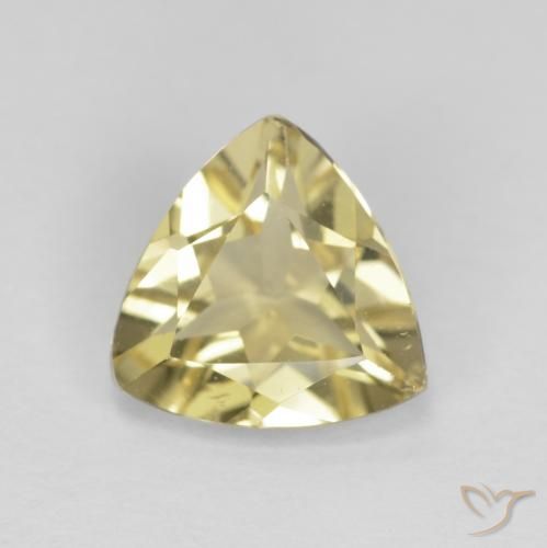 1.39ct Natural Medium Light-Yellow Berilo, Trillón, VVS-VS