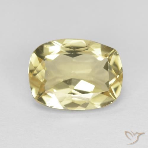 1.62ct Natural Amarillo pálido Berilo, Forma Cojín, VVS-VS