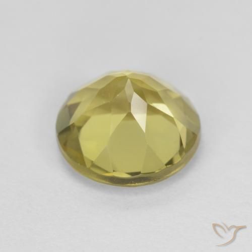 Berilo Amarillo medio natural de 1.93 ct, Redondo, VVS-VS