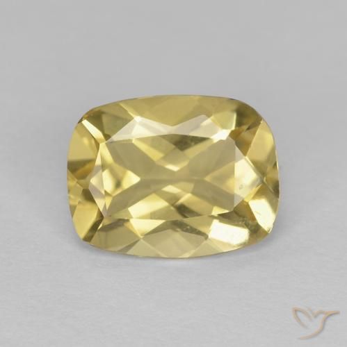 1.60ct Natural Amarillo-dorado claro Berilo, Forma Cojín, VVS