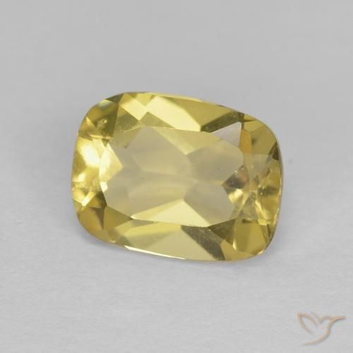 Berilo Amarillo-dorado claro natural de 1.30 ct, Forma Cojín, VVS