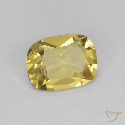 Berilo Amarillo-dorado claro natural de 1.06 ct, Forma Cojín, VVS