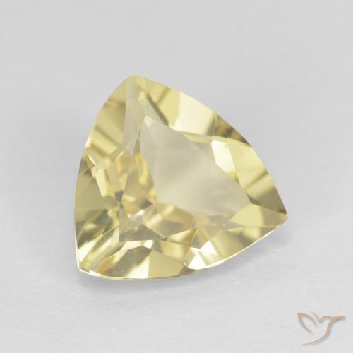 Berilo Amarillo dijón muy claro natural de 1.45 ct, Trillón, VVS