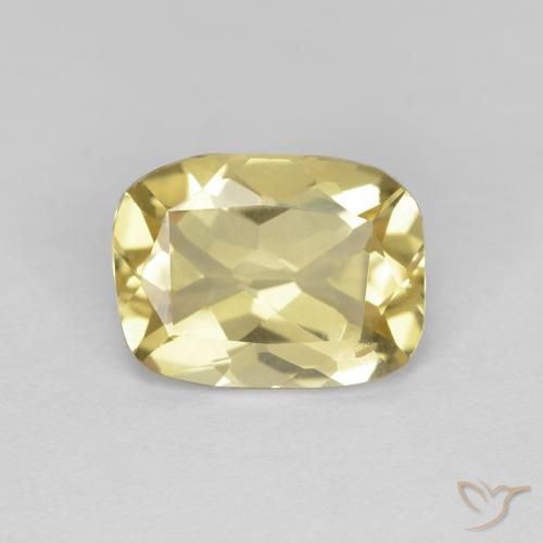1.56ct Natural Amarillo terroso claro Berilo, Forma Cojín, VVS-VS