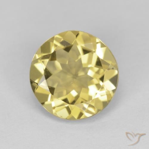 2.20ct Natural Amarillo medio Berilo, Redondo, VVS-VS
