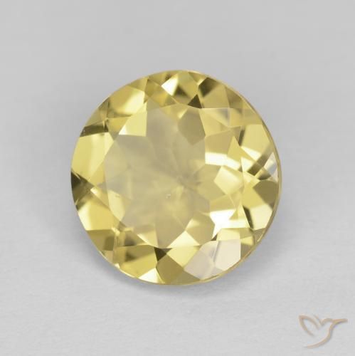 Berilo Amarillo medio natural de 2.20 ct, Redondo, VVS-VS