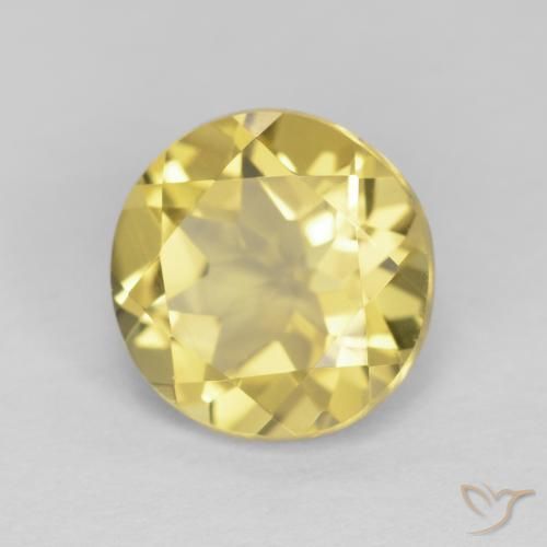 Berilo Amarillo amarronado natural de 1.78 ct, Redondo, VVS-VS