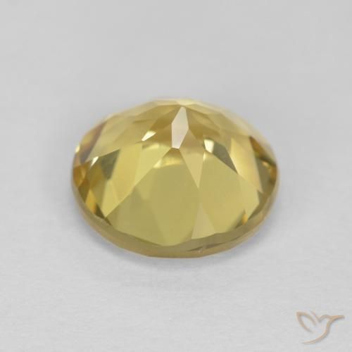 Berilo Amarillo amarronado natural de 1.78 ct, Redondo, VVS-VS
