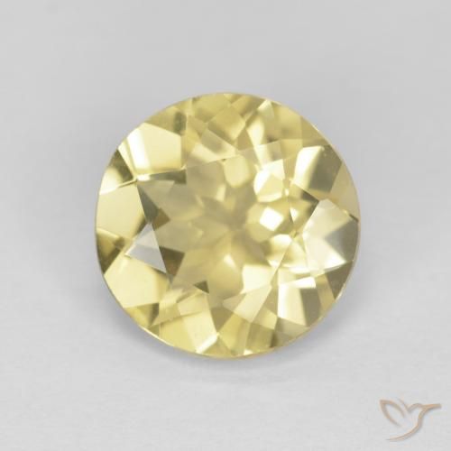 1.98ct Natural Amarillo terroso claro Berilo, Redondo, VVS-VS