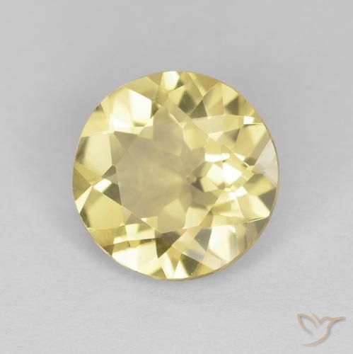 Berilo Amarillo terroso claro natural de 1.98 ct, Redondo, VVS-VS